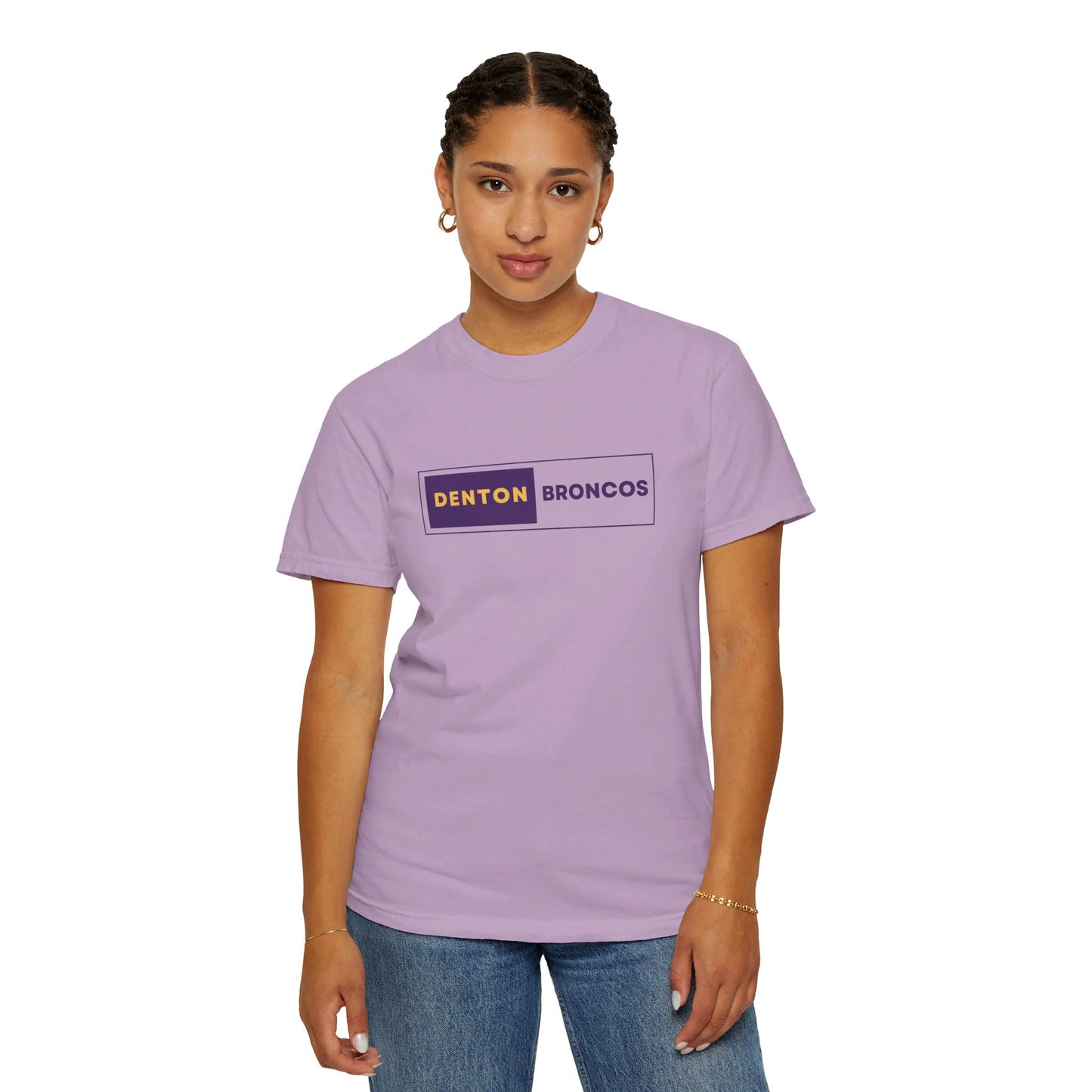 Denton Broncos Block Tee - Comfort Colors