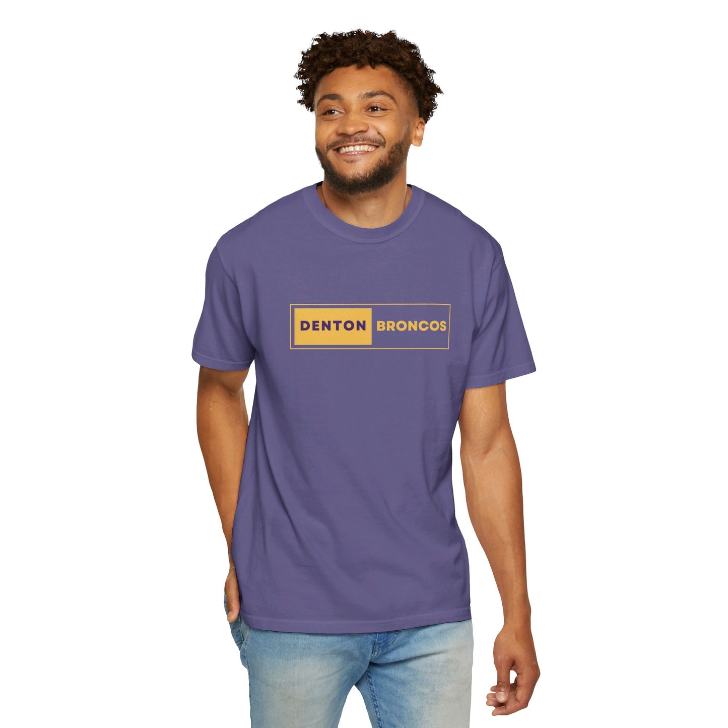 Denton Broncos Block Tee - Comfort Colors