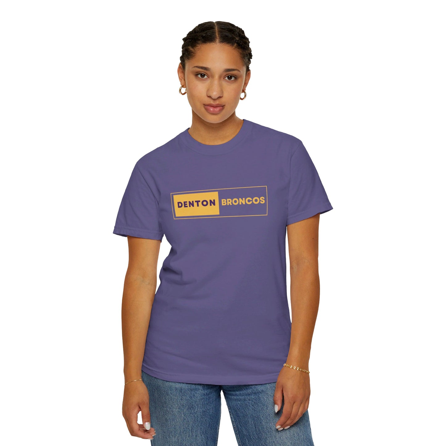 Denton Broncos Block Tee - Comfort Colors