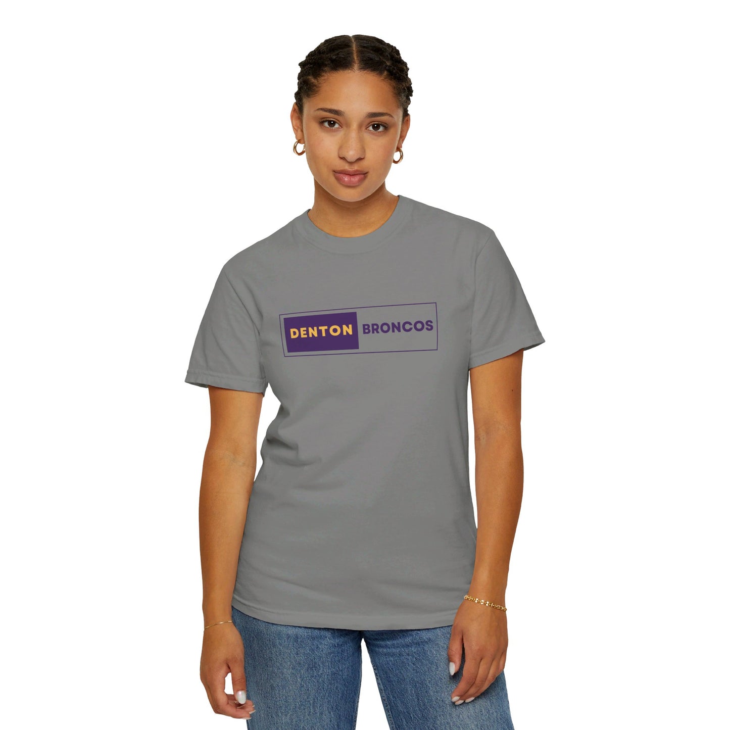 Denton Broncos Block Tee - Comfort Colors