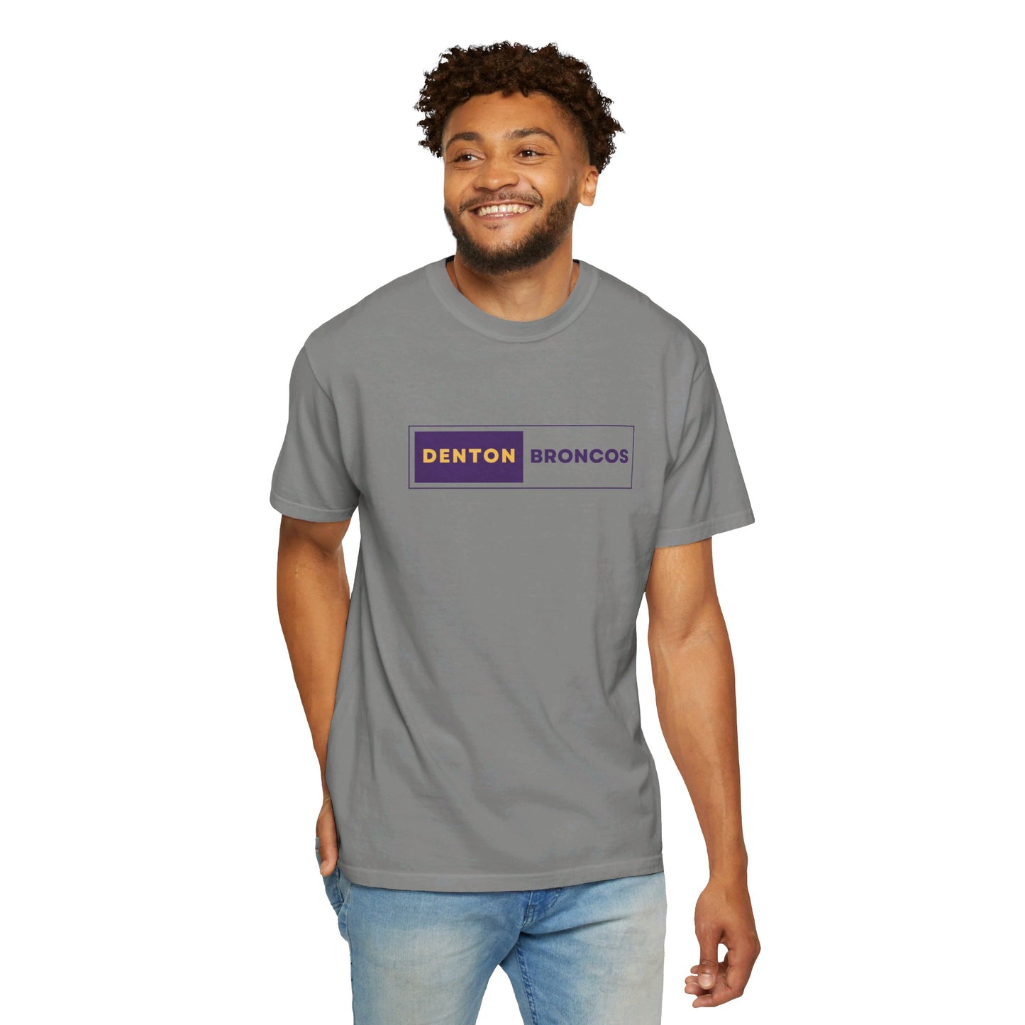 Denton Broncos Block Tee - Comfort Colors