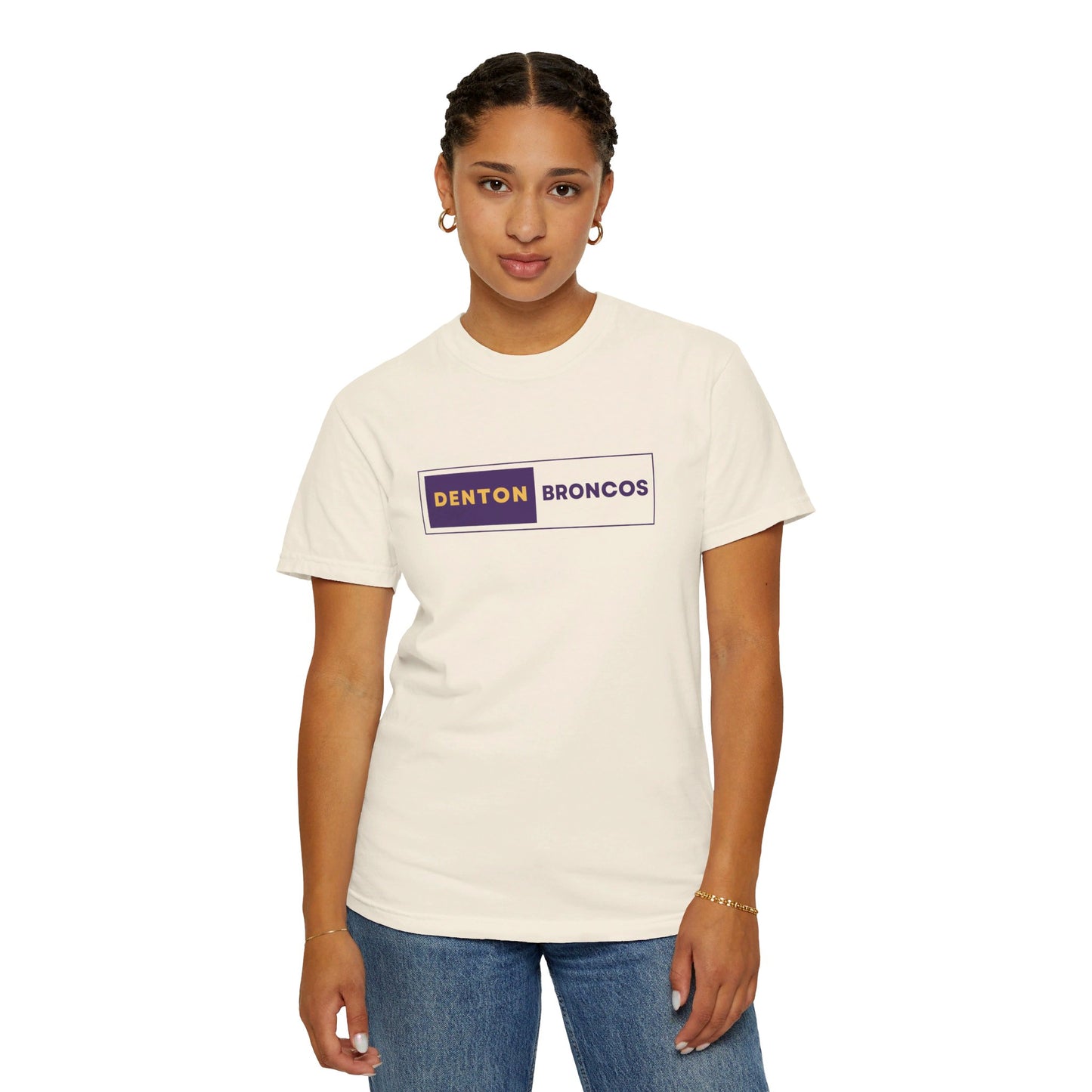Denton Broncos Block Tee - Comfort Colors